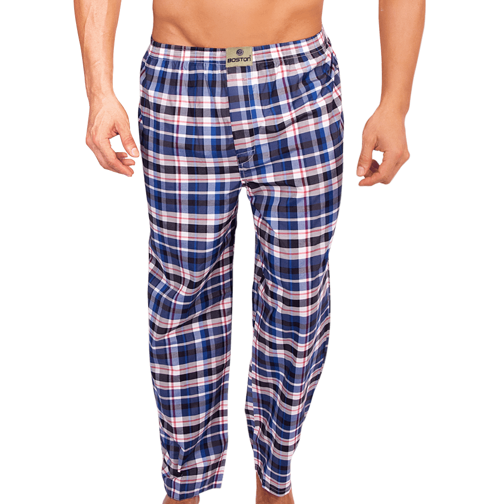Pantalón Pijama Tela Plana BOSTON – Cuadros Azul | BOSTON Ropa Interior - Tienda